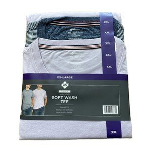 Member's Mark 2-Pack Soft T-Shirt Relaxed Purple/Blue Crewneck Tee Men Size XXL